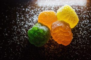 photo of microdried fruit gummies w sugar